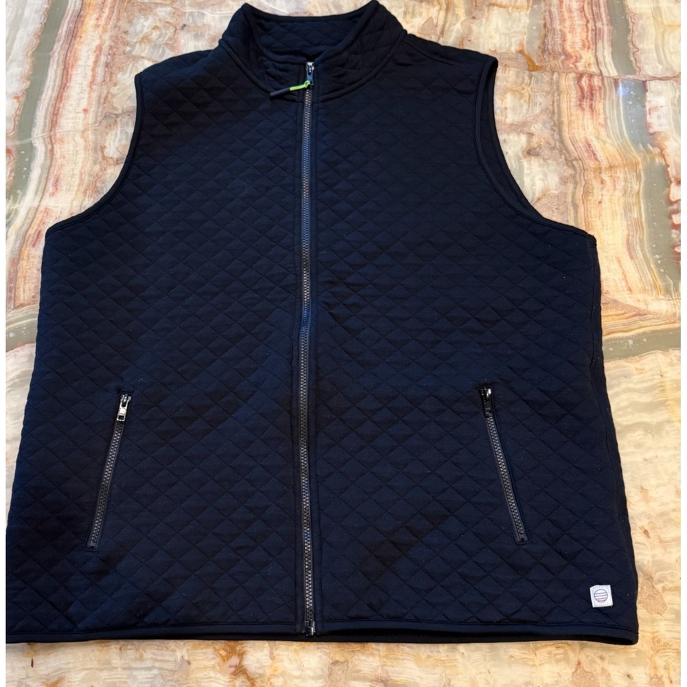 Marine Layer Mens Corbet‎ Vest Blue Full Zip Quilted Pockets Classic Outdoor XL